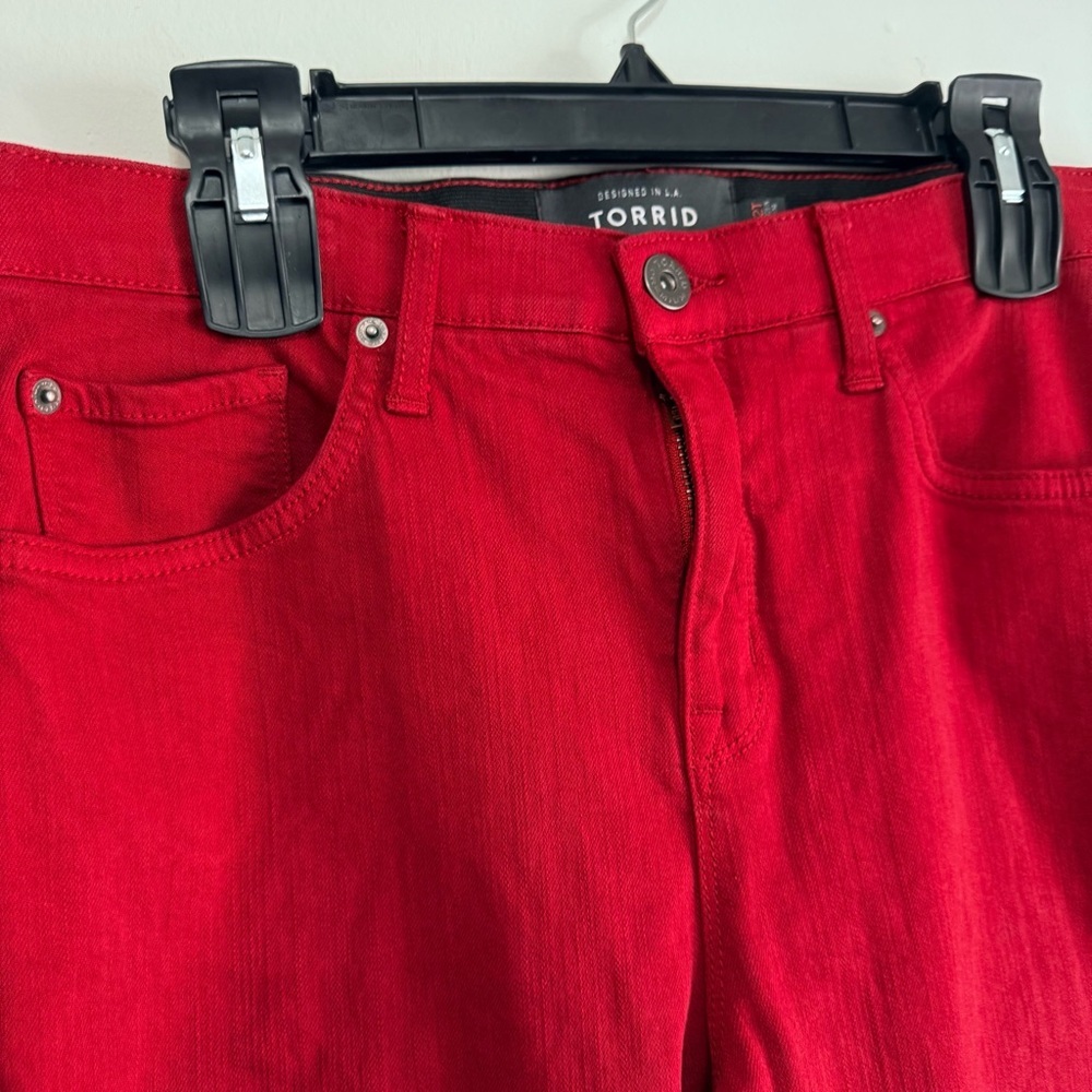 Torrid Sky High Skinny Jeans 12T Tall Red Dark Academia Premium Stretch - Picture 3 of 8